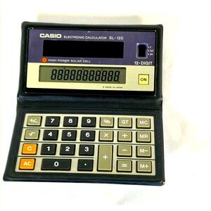Vintage Casio SL-120 Electronic Calculator - Black and Gray